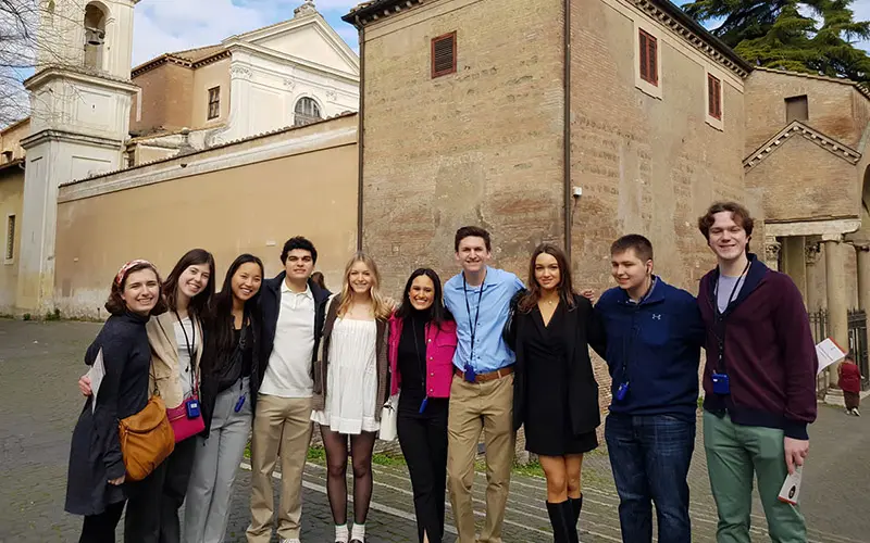 A group of students in Rome.