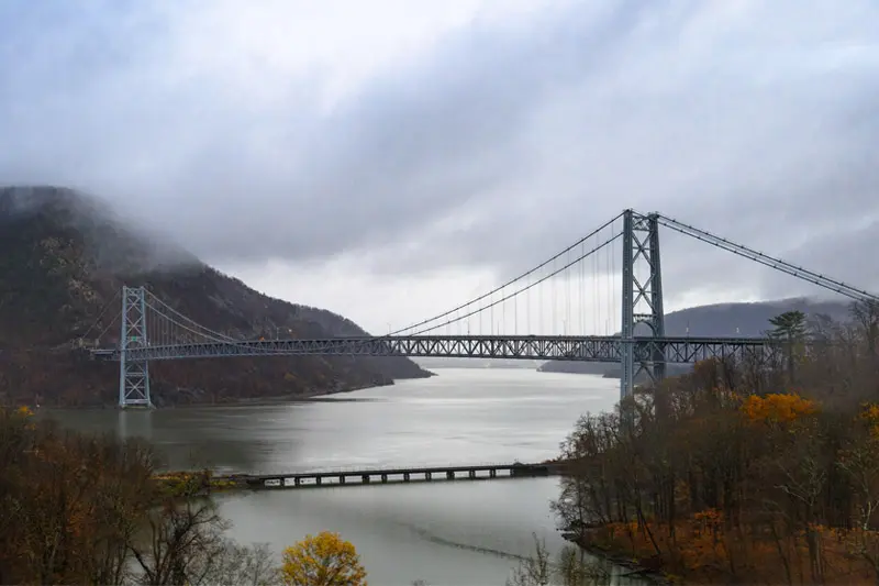 The bridge spanning the Hudson River valley near West Point.