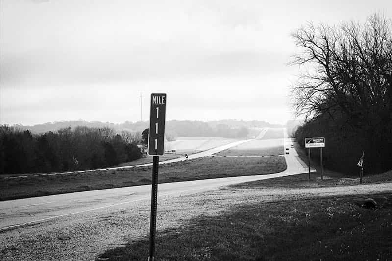 A highway - a sign of mile 111.